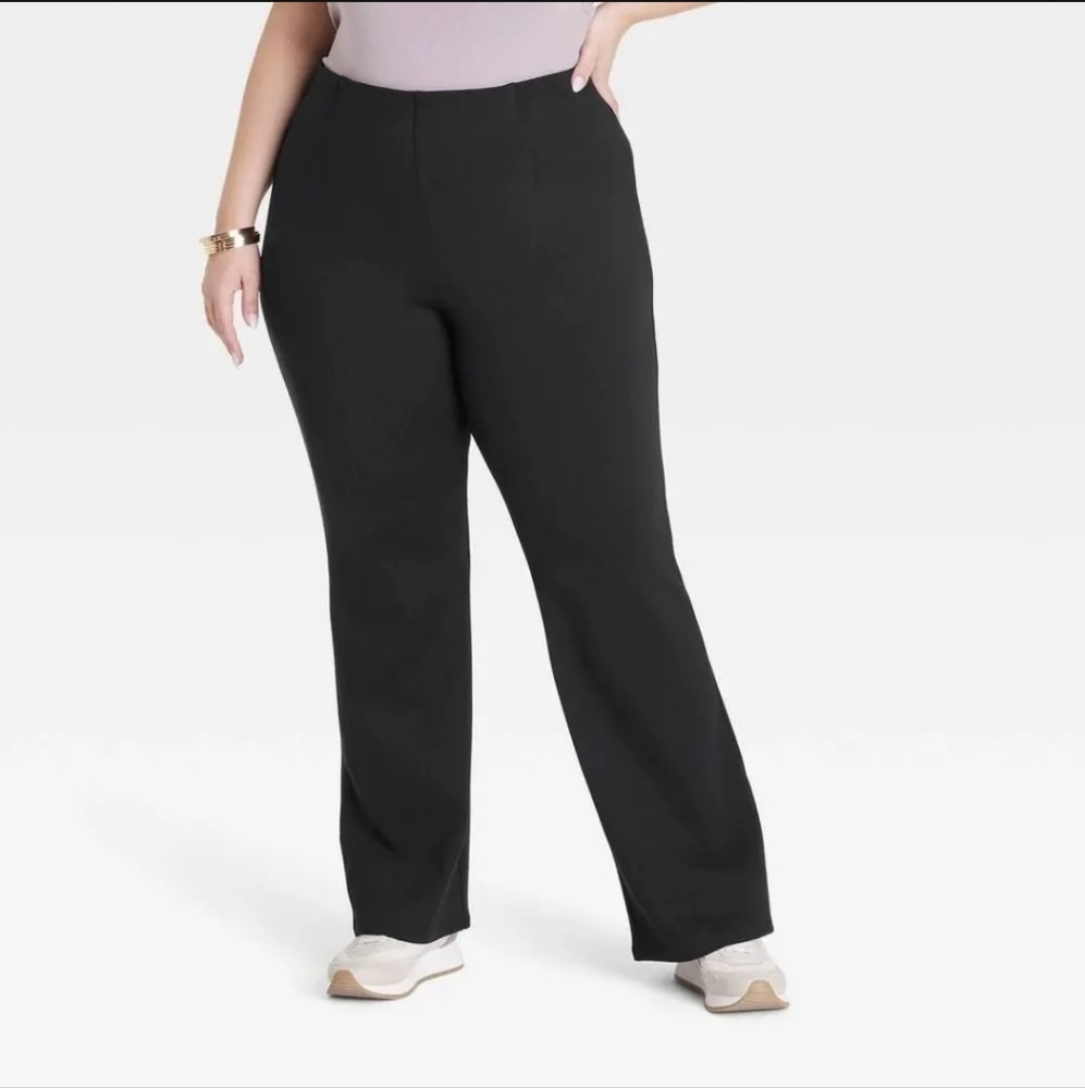 Ava & Viv Black High Waist Boot Cut Pants